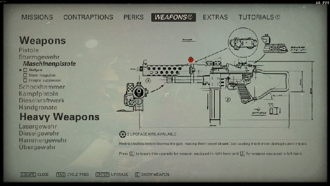 Wolfenstein II пистолет-пулемет