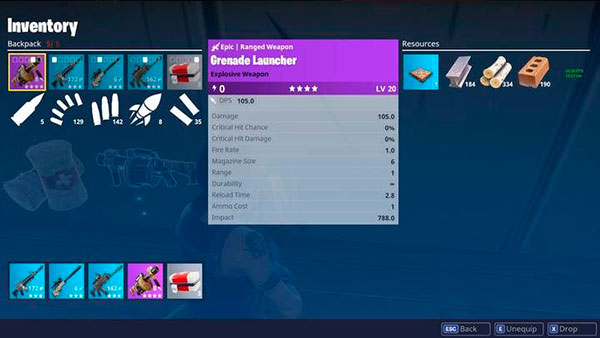 Fortnite Battle Royale - гранаты и гранатомет