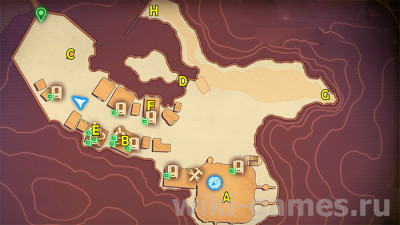 Карта города &laquo;Розток&raquo; на планете Монарх в игре The Outer Worlds